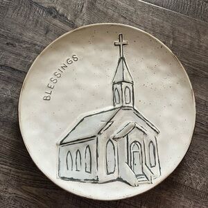 Mud Pie Blessings Church Decorative Plate